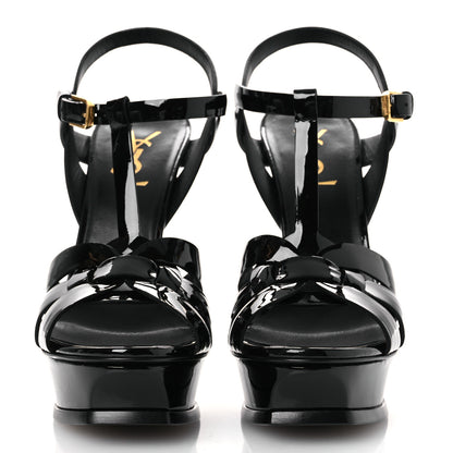 Saint Laurent Patent Tribute 105 Platform Sandals 38.5 Black 3 of 11