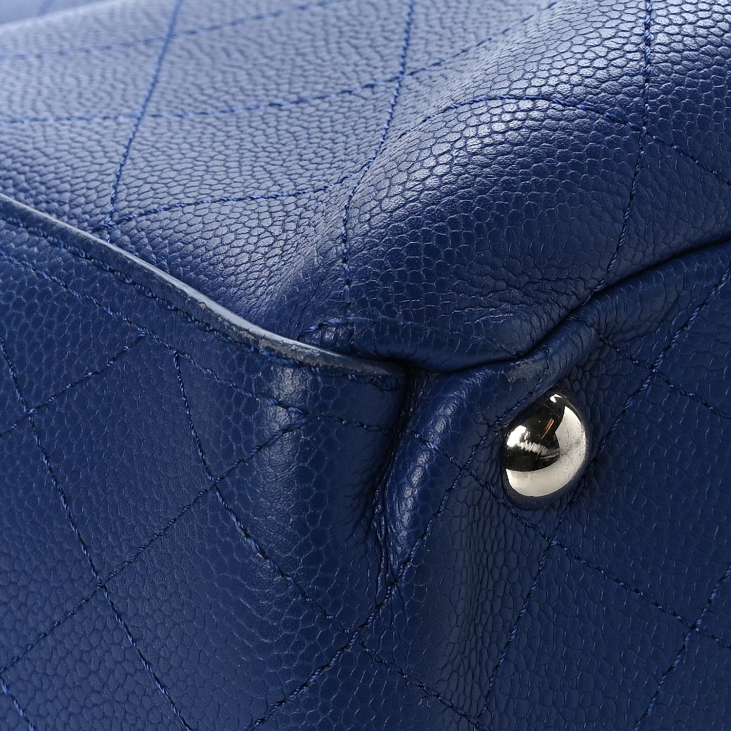 Chanel Grained Calfskin CC Pocket Tote Navy Blue 10 of 11