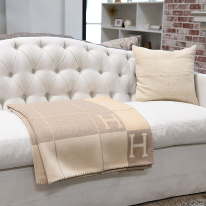 Hermes Wool Cashmere Avalon III Blanket Coco Camomille 2 of 6