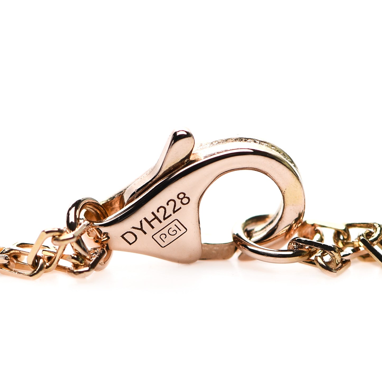 18K Pink Gold 2 Diamond LOVE Necklace
