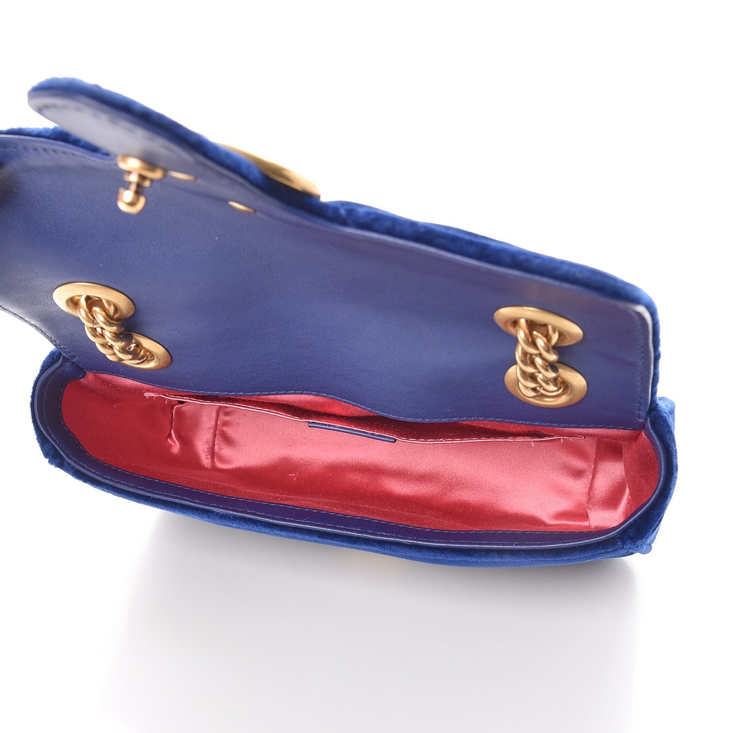 Velvet Matelasse Mini GG Marmont Shoulder Bag Cobalt Blue