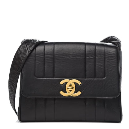 Chanel Lambskin Vertical Quilted Medium Single Flap Black 1 of 15
