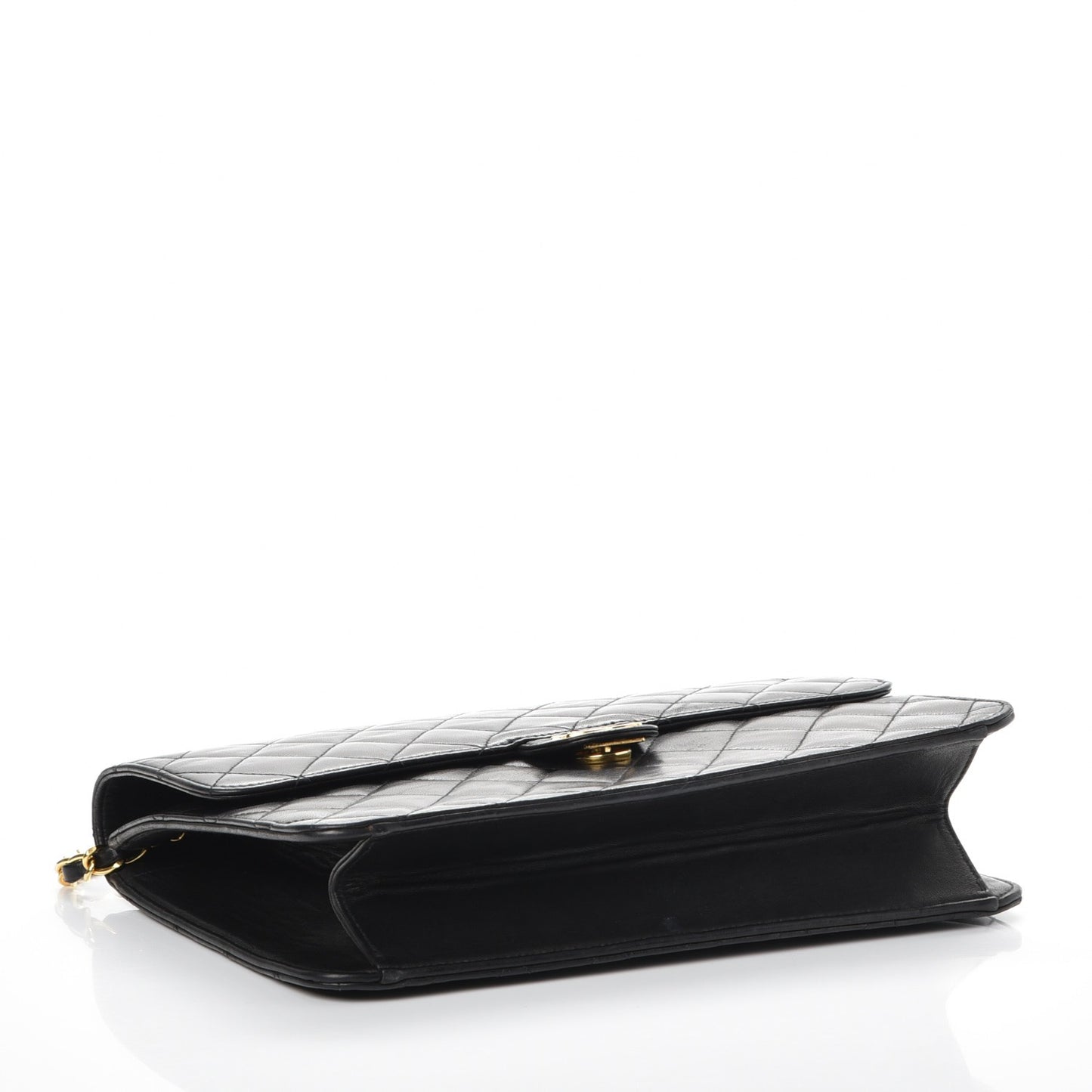 Lambskin Quilted Medium Single Flap Black