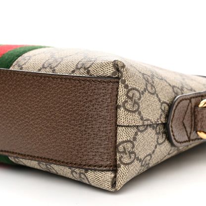 Gucci GG Supreme Monogram Textured Dollar Calfskin Web Small Ophidia Dome Shoulder Bag Beige Ebony New Acero 10 of 10