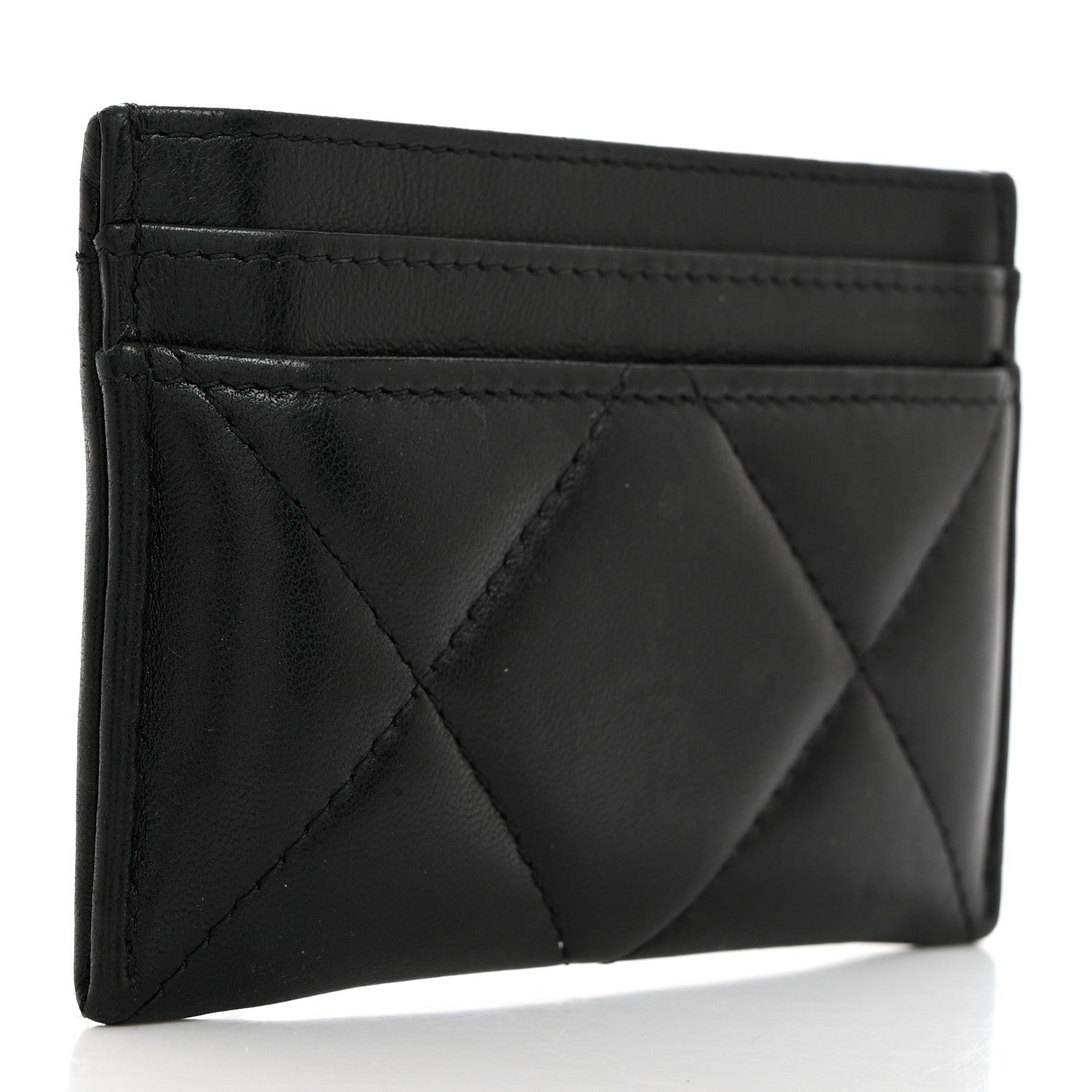 Chanel Lambskin Quilted Chanel 19 Card Holder Black 3 of 8