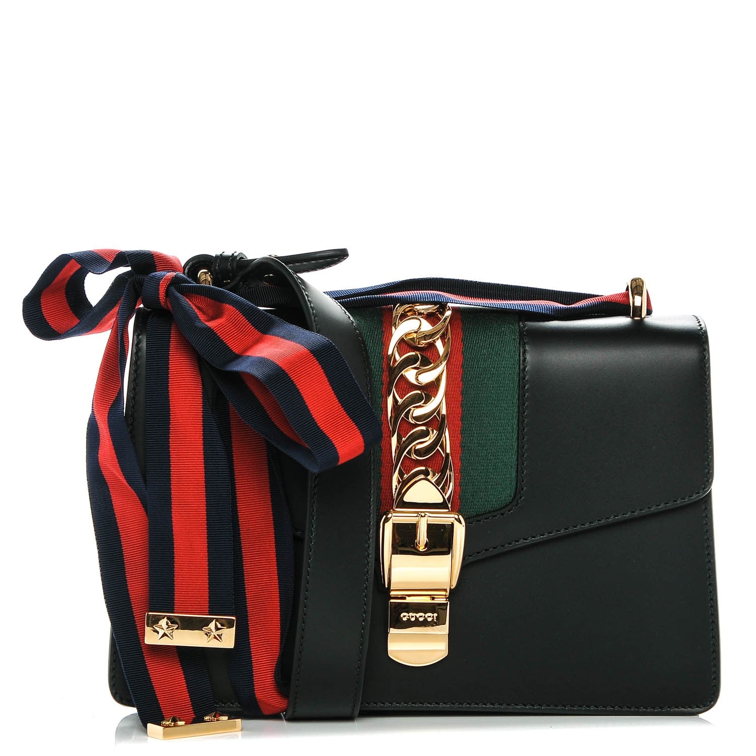 Gucci Calfskin Small Sylvie Shoulder Bag Black 1 of 6
