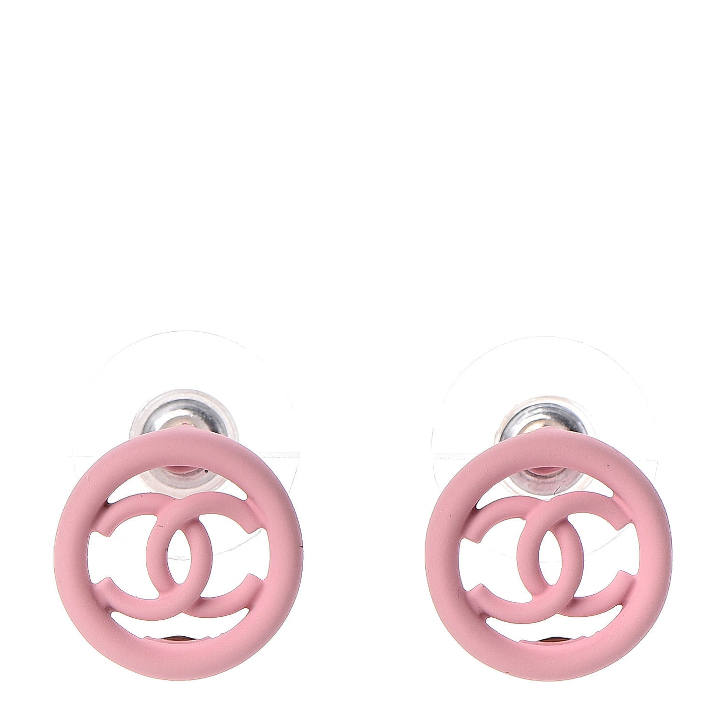 Rubber CC Earrings Pink