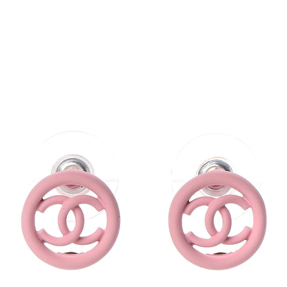 Chanel Rubber CC Earrings Pink 1 of 5