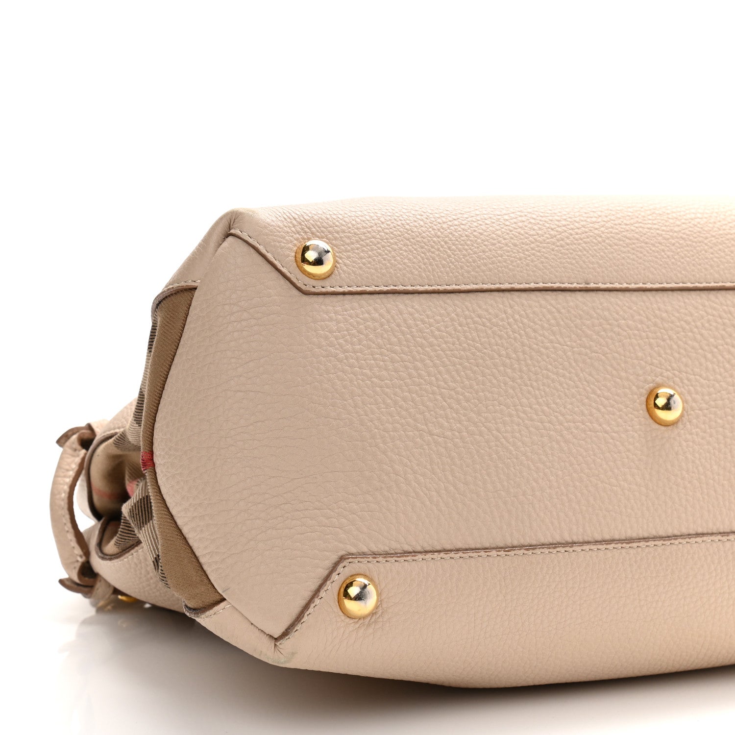 Burberry Derby Calfskin House Check Medium Banner Tote Beige 11 of 12