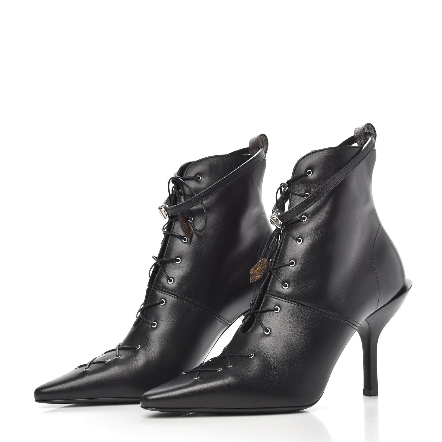 Louis Vuitton Calfskin Janet Ankle Boots 37 Black 2 of 6