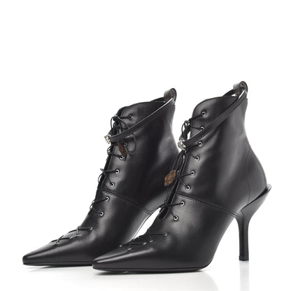 Louis Vuitton Calfskin Janet Ankle Boots 37 Black 2 of 6