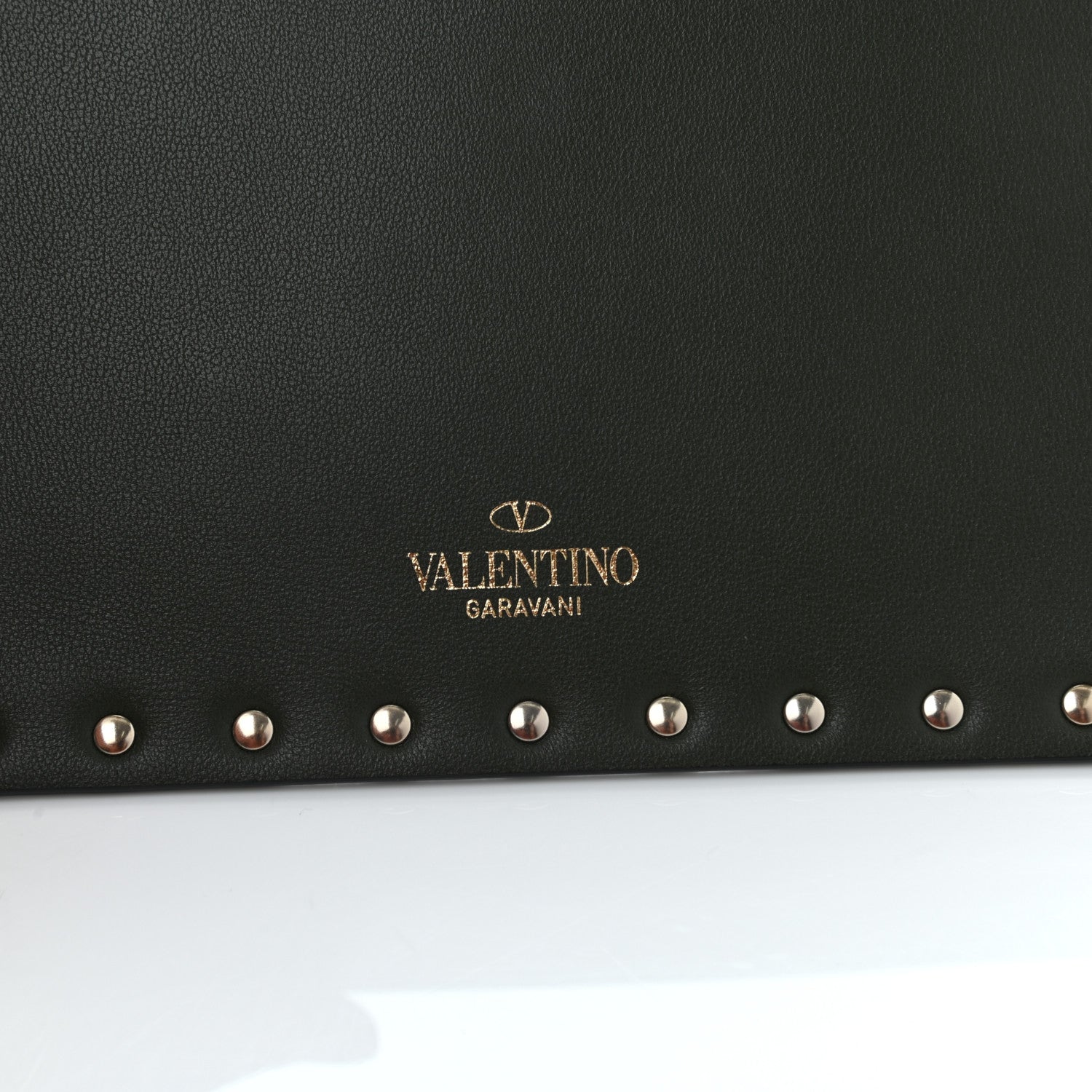 Valentino Garavani Vitello Rockstud Envelope Wristlet Clutch Olive Green 7 of 7