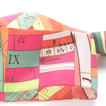 Hermes Silk Astrologie Twilly Rose Corail Vert Fluo 4 of 4