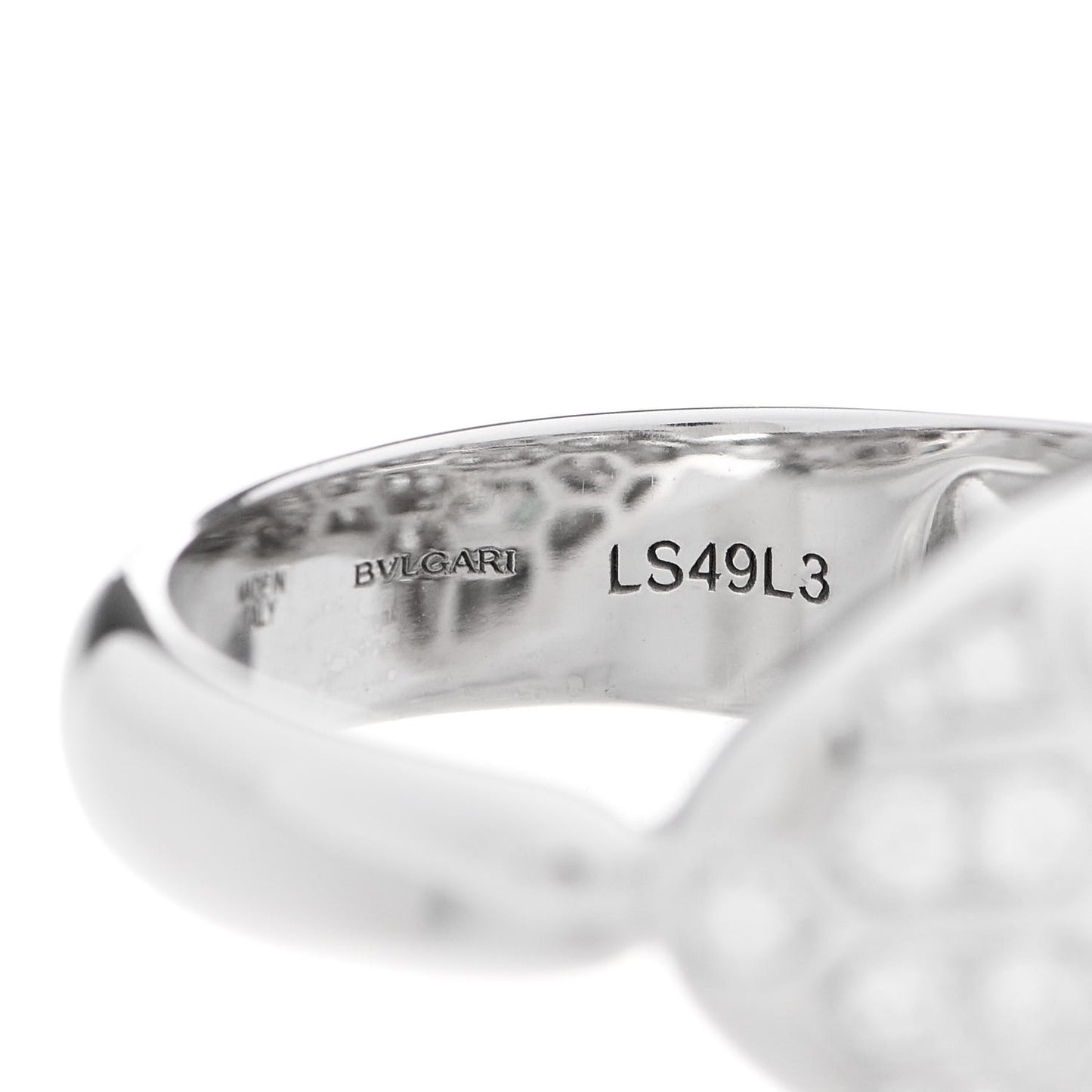 18K White Gold Diamond Emerald Serpenti Seduttori Ring 52 6