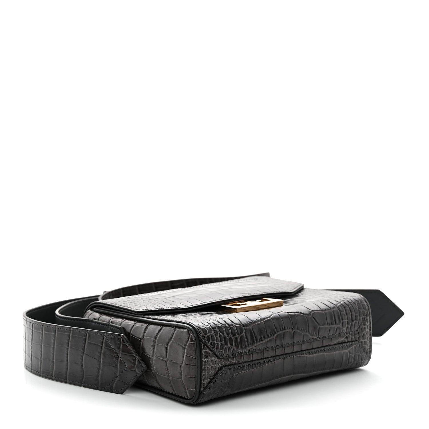 Givenchy Calfskin Crocodile Embossed Small Eden Storm Grey 4 of 9