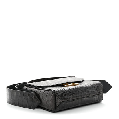 Givenchy Calfskin Crocodile Embossed Small Eden Storm Grey 4 of 9