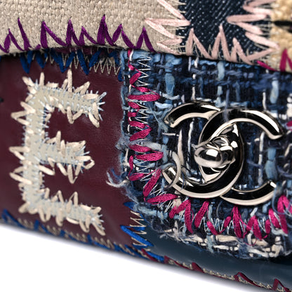 Chanel Denim Tweed Patchwork Jumbo Single Flap Multicolor 7 of 11