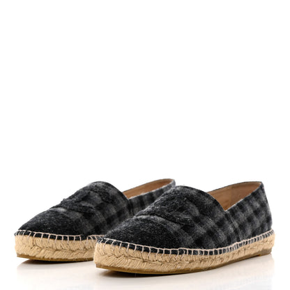 Chanel Flannel CC Espadrilles 41 Black Grey 3 of 10