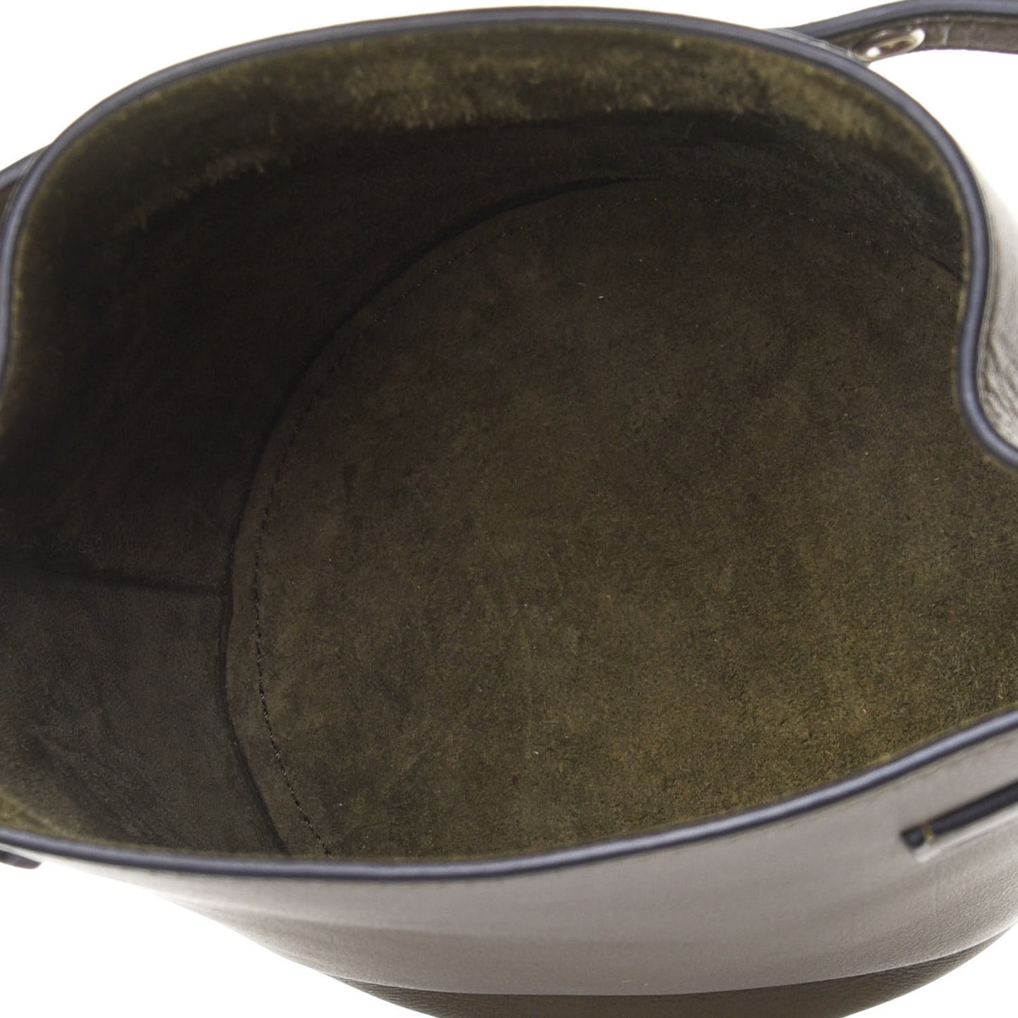 Smooth Calfskin Nano Big Bag Bucket Army Green