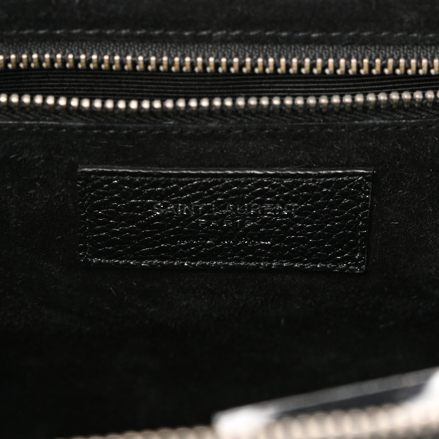 Grained Calfskin Small Cabas Rive Gauche Black