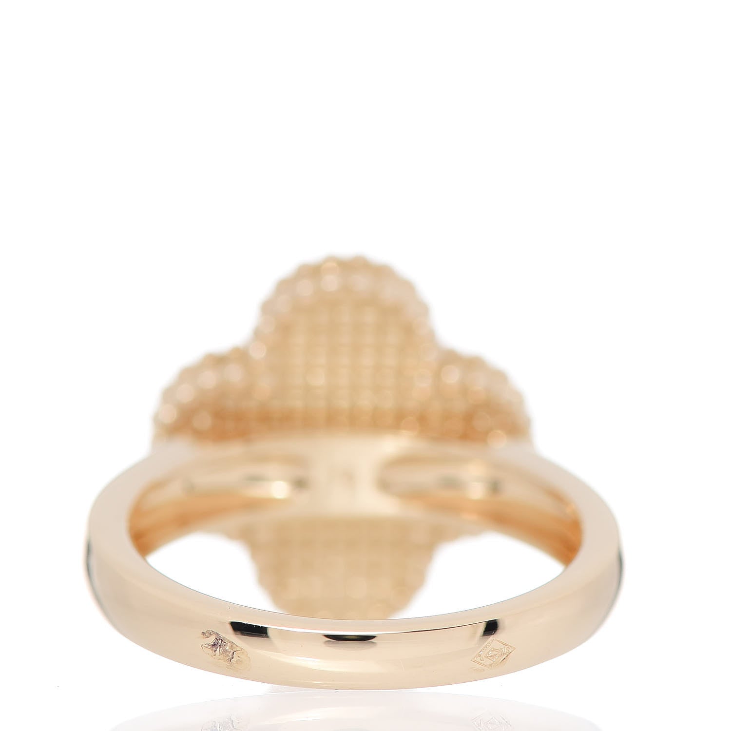 Van Cleef & Arpels 18K Yellow Gold Black Onyx Diamond Vintage Alhambra Ring 51 5.75 4 of 6