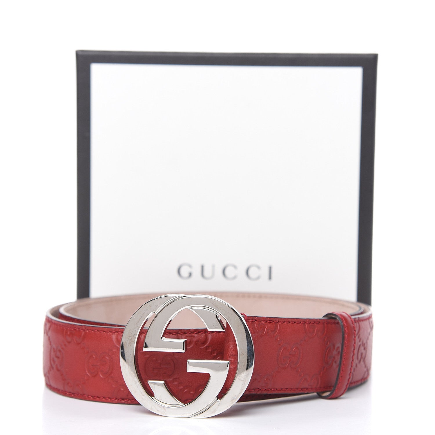 Gucci Guccissima Interlocking G 40mm Belt 95 38 Red 7 of 7