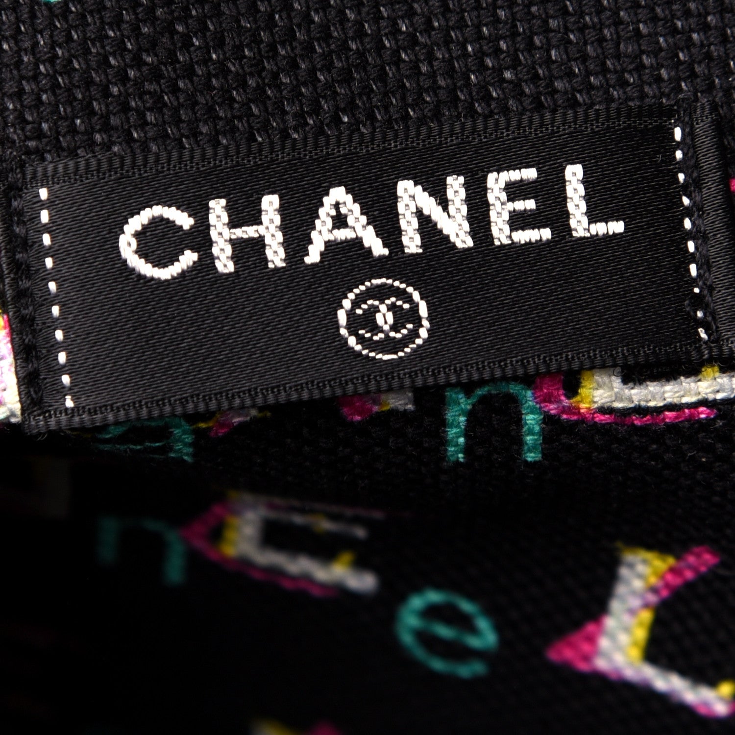 Chanel Terry Cloth Cotton Reversible Beach Tote Black 9 of 15