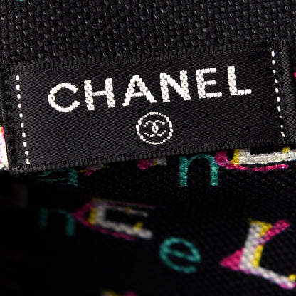 Chanel Terry Cloth Cotton Reversible Beach Tote Black 9 of 15