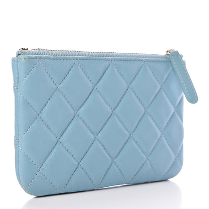 Chanel Lambskin Quilted Small Cosmetic Case Turquoise 3 of 12