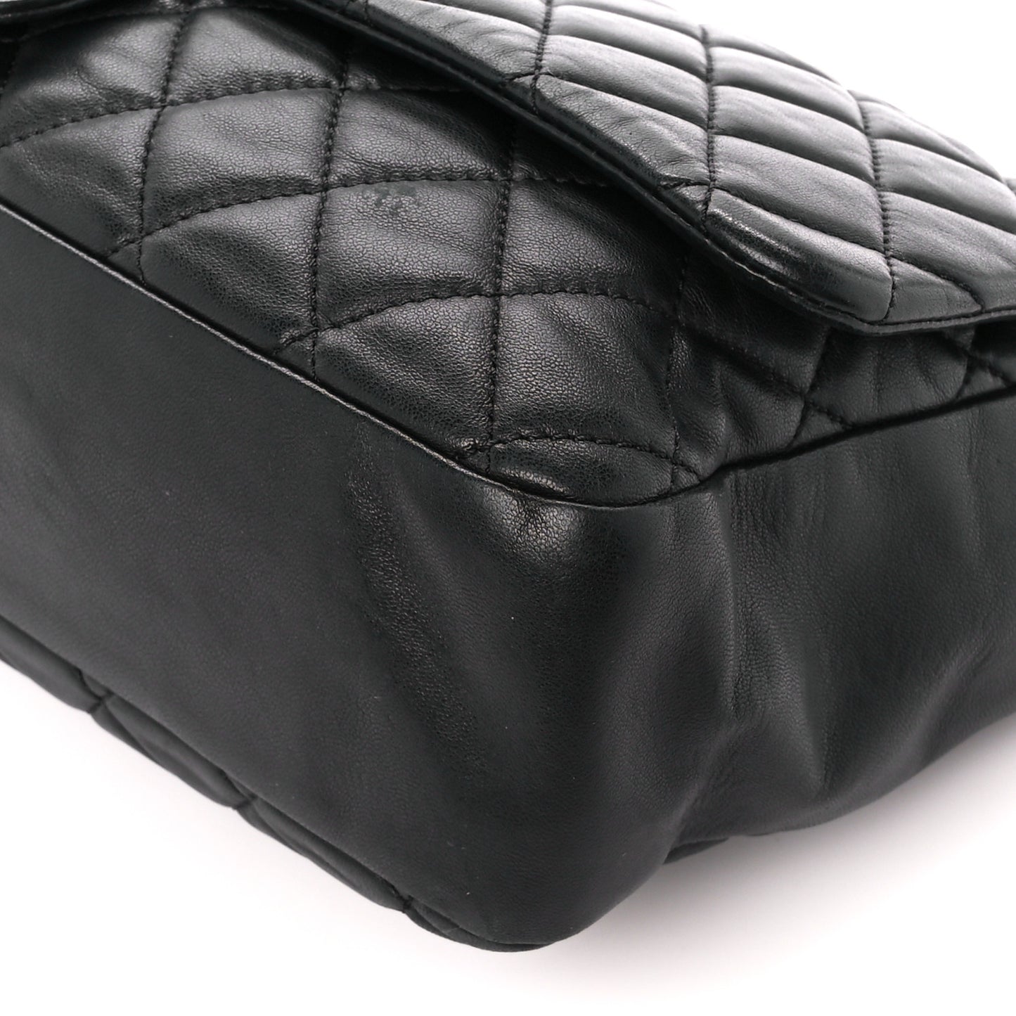 Lambskin Quilted Jumbo Coco Rain Flap Black