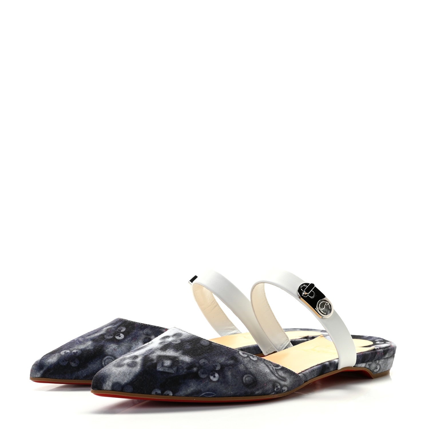 Christian Louboutin Jeans Punk Loubi Choc Lock Flats 37 Multicolor 2 of 11