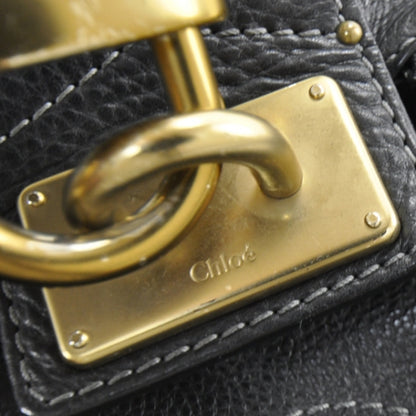 Chloe Leather Paddington Front Pocket Tote Black 10 of 13