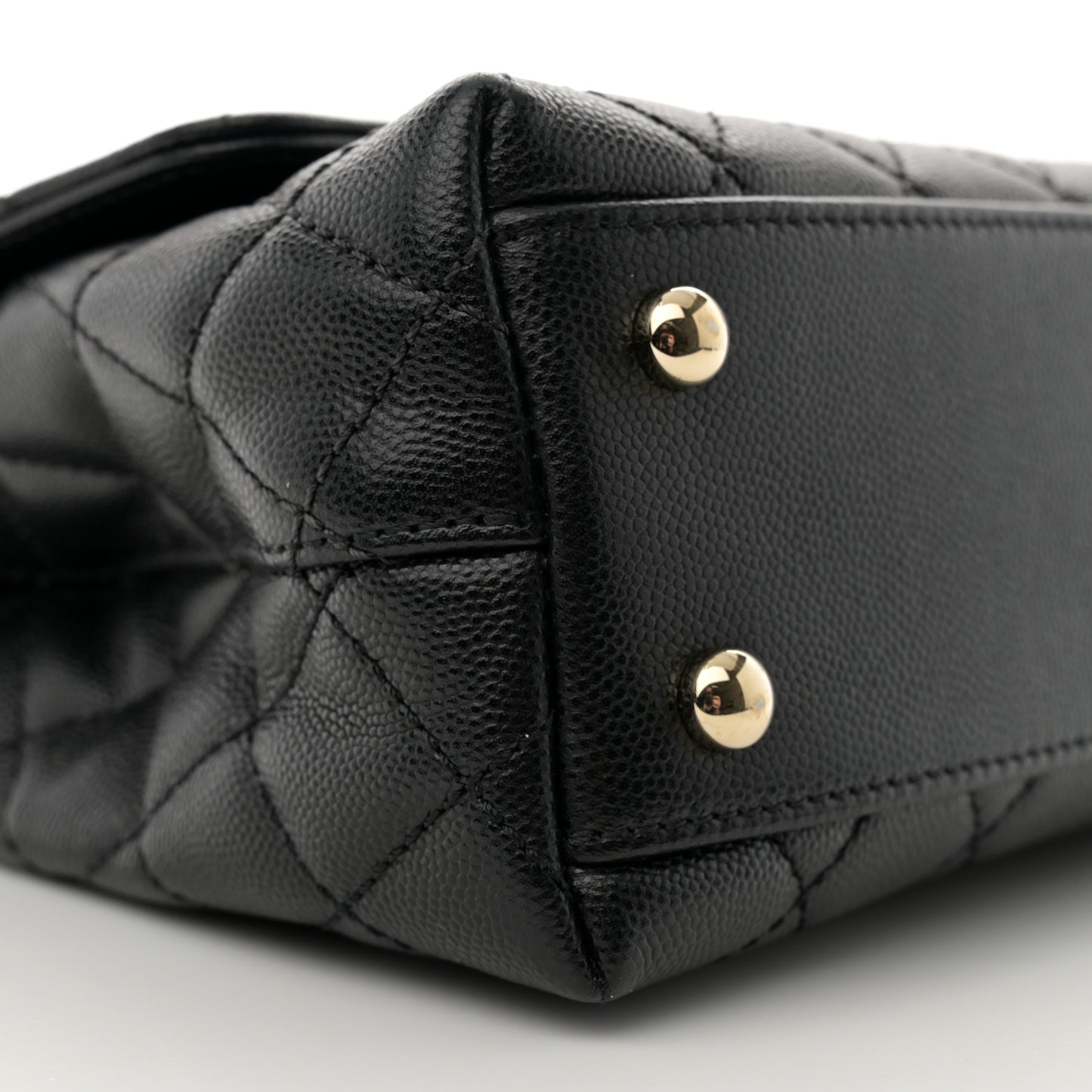 Caviar Quilted Mini Coco Handle Flap Black