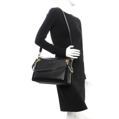 Chloe Calfskin Suede Medium Roy Bag Black 2 of 8