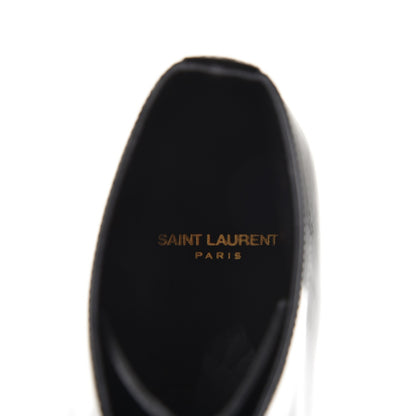 Saint Laurent Patent Calfskin Theo Lace-Up Ankle Boots 38 Black 6 of 11