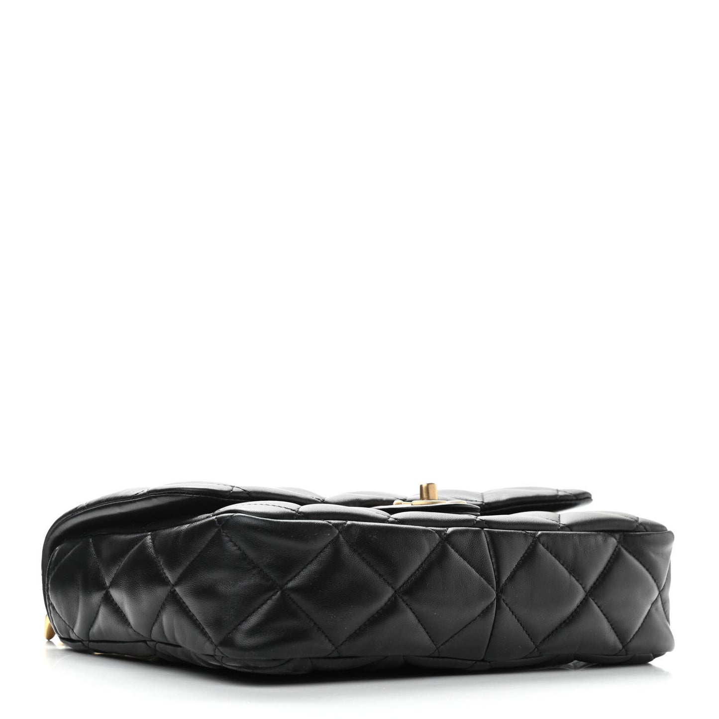 Lambskin Quilted Large CC Funky Town Flap Black