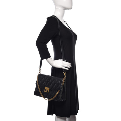 Givenchy Goatskin Quilted Medium GV3 Shoulder Bag Black 2 of 9