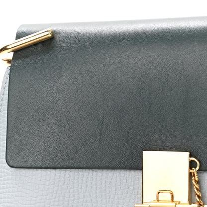 Chloe Grained Calfskin Lambskin Bi-Color Drew Shoulder Bag Cloudy Blue Green 13 of 14