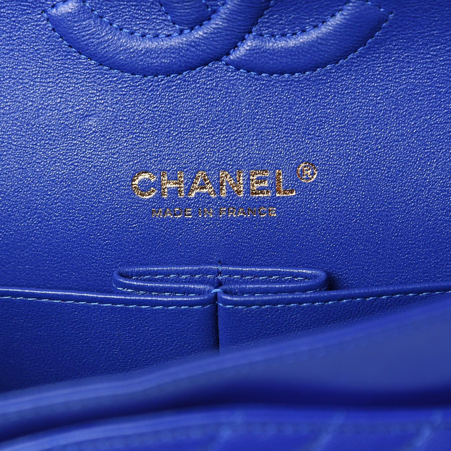 Chanel Lambskin Chevron Quilted Medium Double Flap Blue 6 of 11