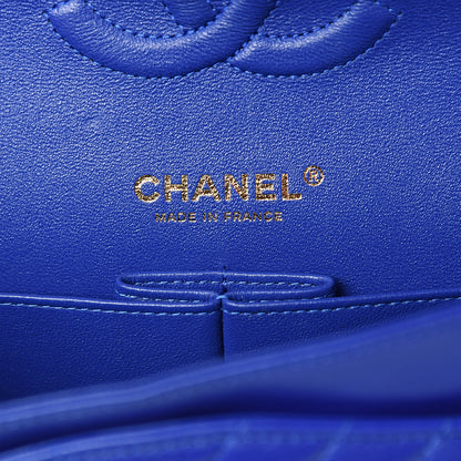 Chanel Lambskin Chevron Quilted Medium Double Flap Blue 6 of 11