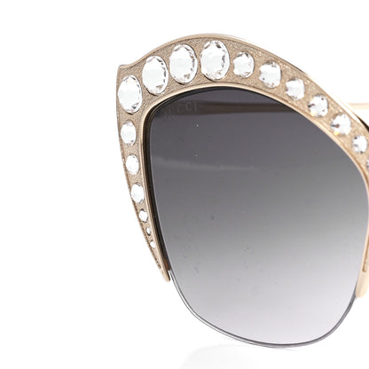 Gucci Metal Crystal Cat Eye Sunglasses GG00114S Gold 7 of 8