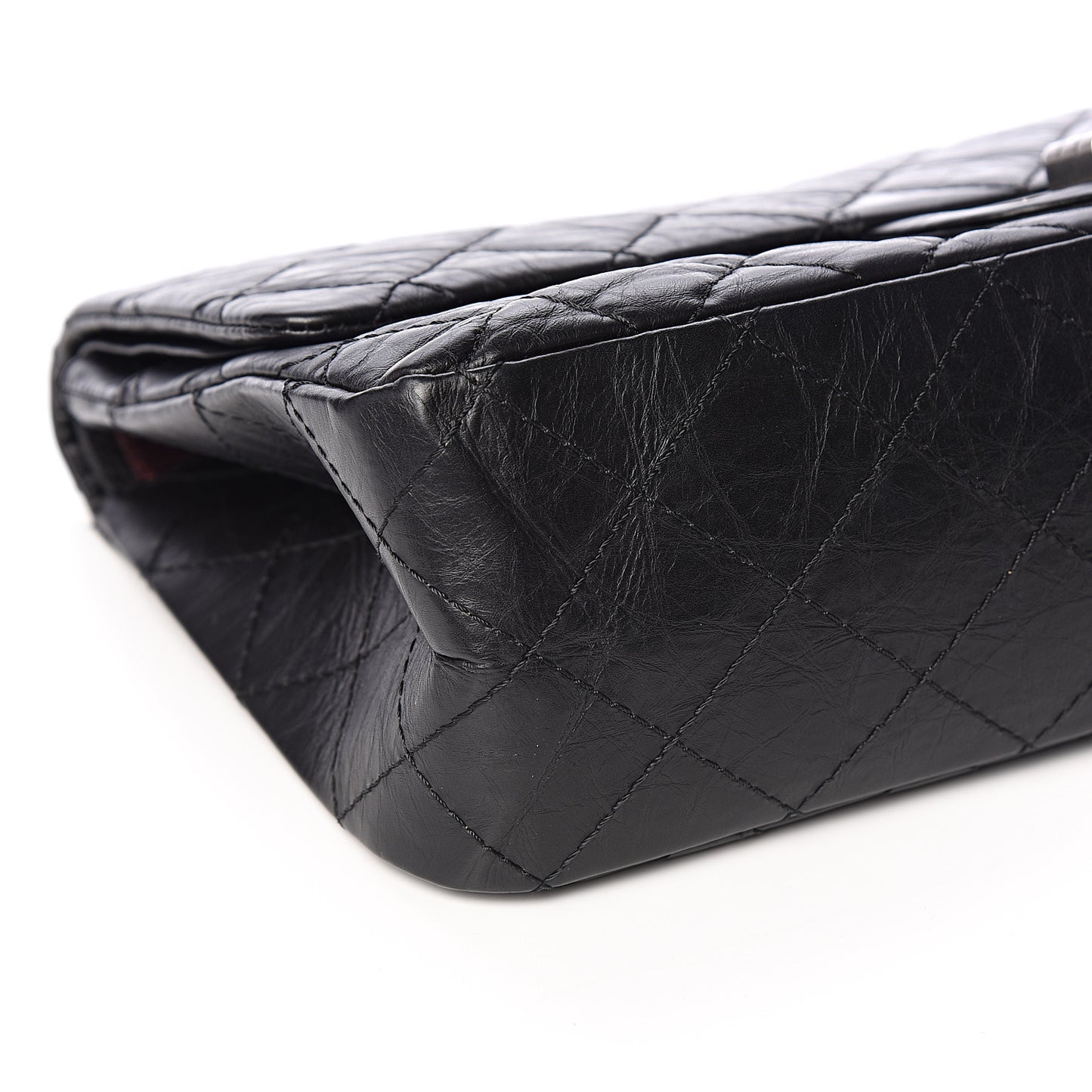 Aged Calfskin Quilted 2.55 Reissue 227 Flap Black