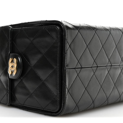 Chanel Shiny Crumpled Calfskin Quilted Small Chanel 25 Handbag Black 9 of 11