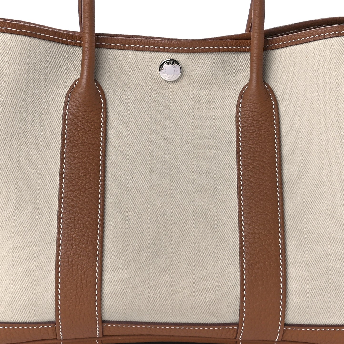 Grand Chevron Weave Negonda Garden Party 30 TPM Tote Craie Gold
