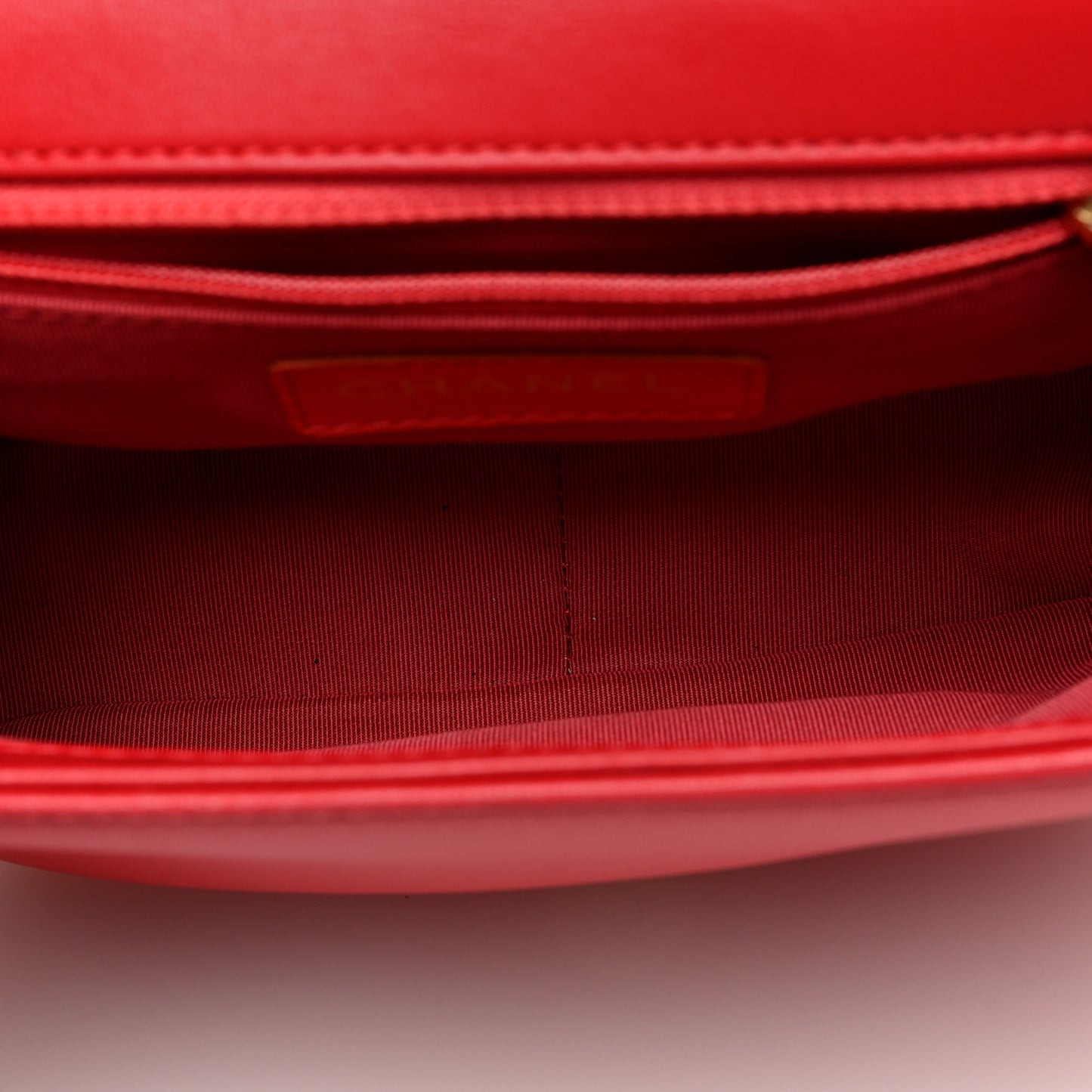 Lambskin Quilted Studded Beauty Begins Flap Red