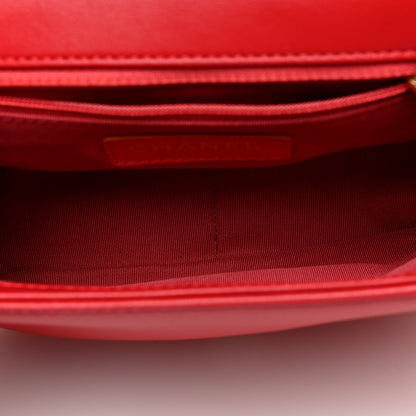 Chanel Lambskin Quilted Studded Beauty Begins Flap Red 5 of 10
