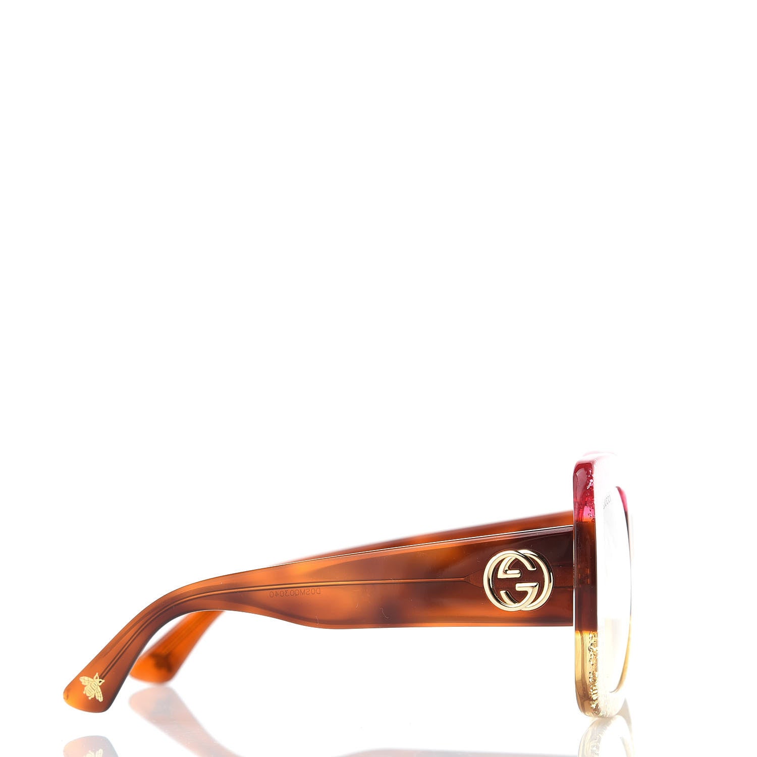 Gucci Square Frame GG0083S Sunglasses Glitter Pink Multi 3 of 7