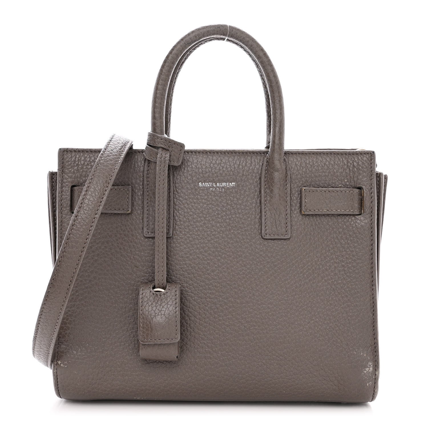 Saint Laurent Grained Calfskin Nano Sac De Jour Fog 1 of 21
