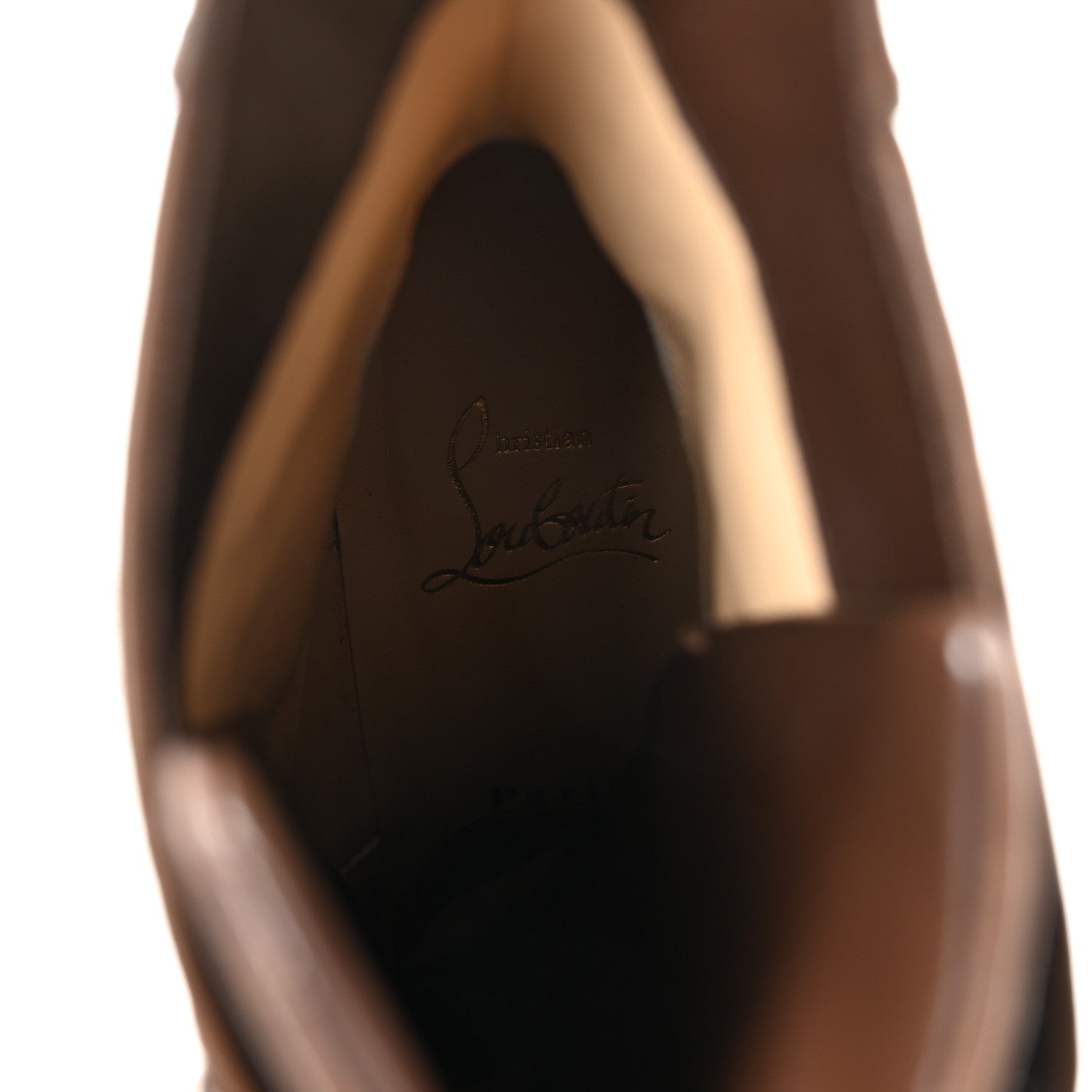 Christian Louboutin Veau Velours Calfskin Wax Macademia 100 Biker Platform Boots 37 Cosme 8 of 9