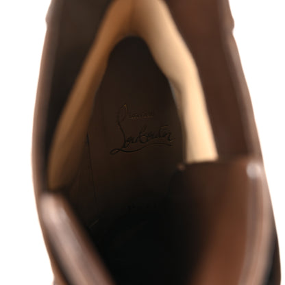 Christian Louboutin Veau Velours Calfskin Wax Macademia 100 Biker Platform Boots 37 Cosme 8 of 9